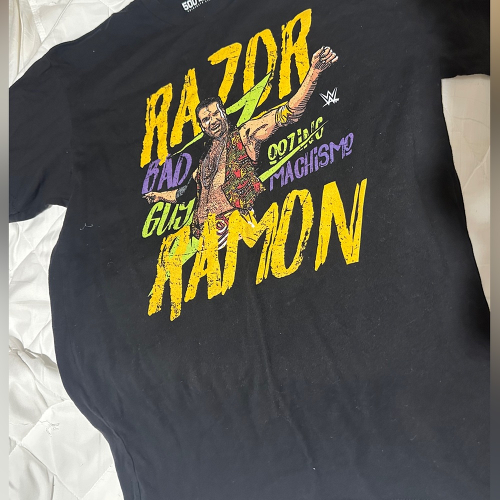 WWE Razor Ramon Black Tee with Yellow and Purple Graphics